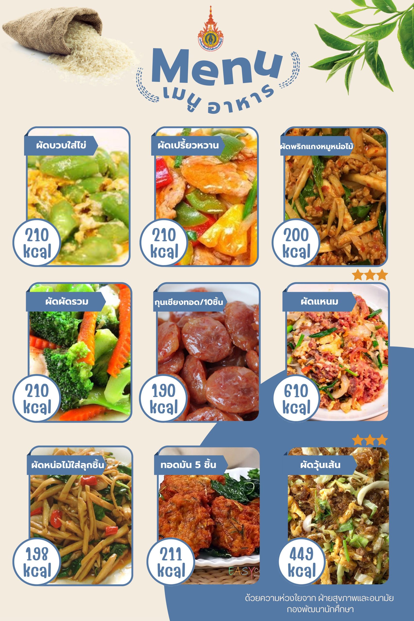 มทร.ธัญบุรี ยกระดับคุณภาพชีวิต! เปิดบริการ 'อาหารเพื่อสุขภาพ' พร้อมเมนูโภชนาการสูง